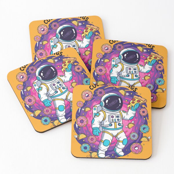 Item preview, Astronaut Eating Pizza Tacos Donuts in Space designed and sold by marry treasures.