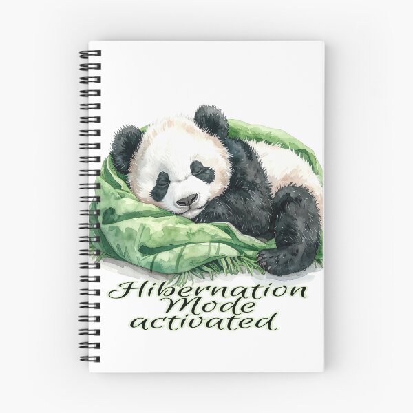 Item preview, Hibernation activated, dreaming panda in a cozy green blanket designed and sold by LiskoDesign.