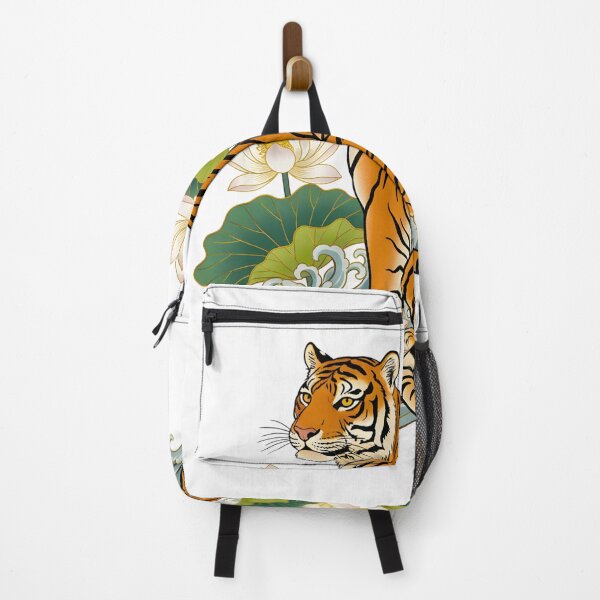 Item preview, A JAPANESE TIGER AMONG THE LOTUS FLOWERS designed and sold by infinitearte.