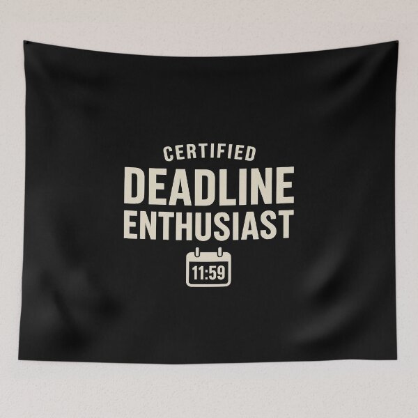 Item preview, Deadline Enthusiast - Last Minute Hero Tee (Retro & Clean) designed and sold by Work Life Tees.