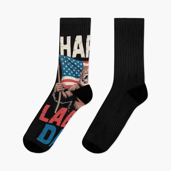 Item preview, Happy Labor Day Bigfoot Strong Worker Movement USA Flag  designed and sold by MathisBellanger.