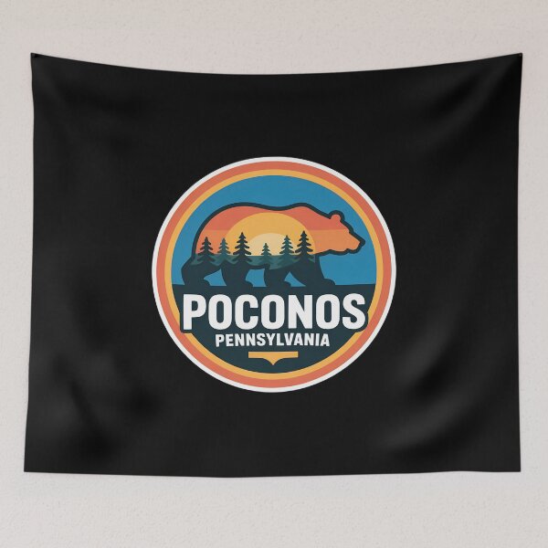 Item preview, Poconos Pennsylvania Bear– Sunset Forest Landscape  designed and sold by VividOrganica.