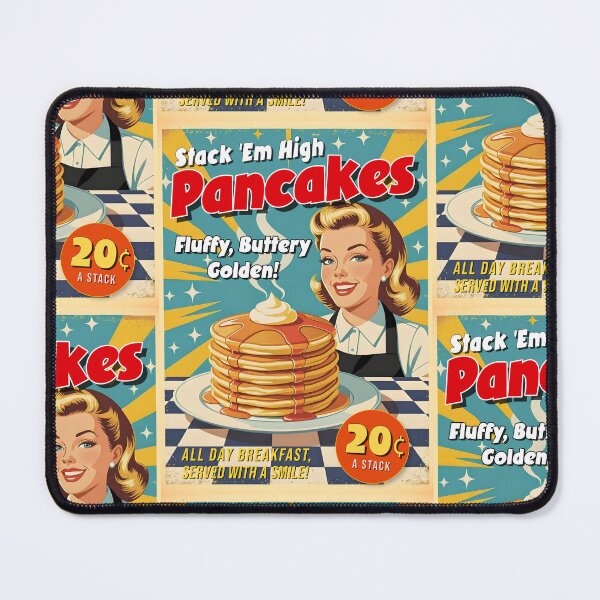 Item preview, Retro Pancakes Poster – 1950s Breakfast Diner Art designed and sold by MooLaLa.Store.
