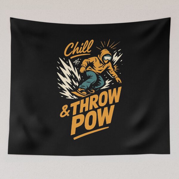 Item preview, Chill & Throw Pow – Snowboarding Powder Day designed and sold by SnappyPNG.