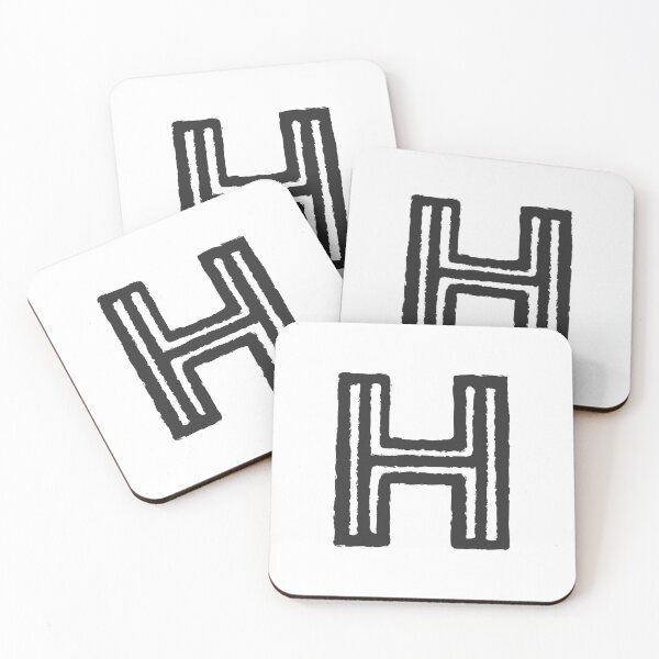 Item preview, Maze Triple-Line Letter H in Matte-Black designed and sold by uncoXab.