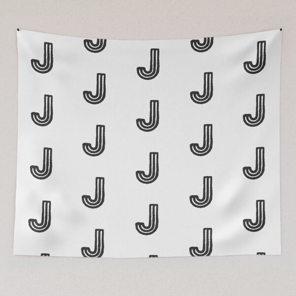 Item preview, Maze Triple-Line Letter J in Matte-Black designed and sold by uncoXab.