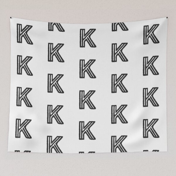 Item preview, Maze Triple-Line Letter K in Matte-Black designed and sold by uncoXab.