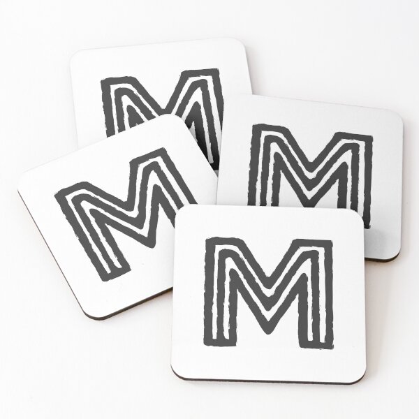Item preview, Maze Triple-Line Letter M in Matte-Black designed and sold by uncoXab.