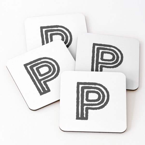 Item preview, Maze Triple-Line Letter P in Matte-Black designed and sold by uncoXab.