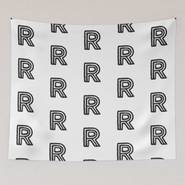 Item preview, Maze Triple-Line Letter R in Matte-Black designed and sold by uncoXab.