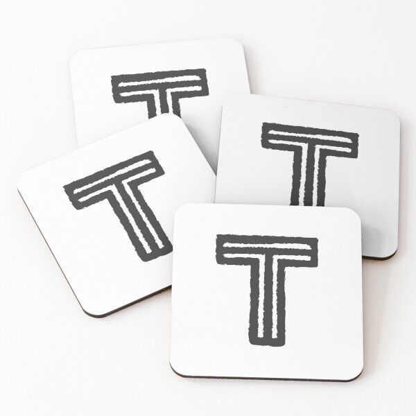 Item preview, Maze Triple-Line Letter T in Matte-Black designed and sold by uncoXab.