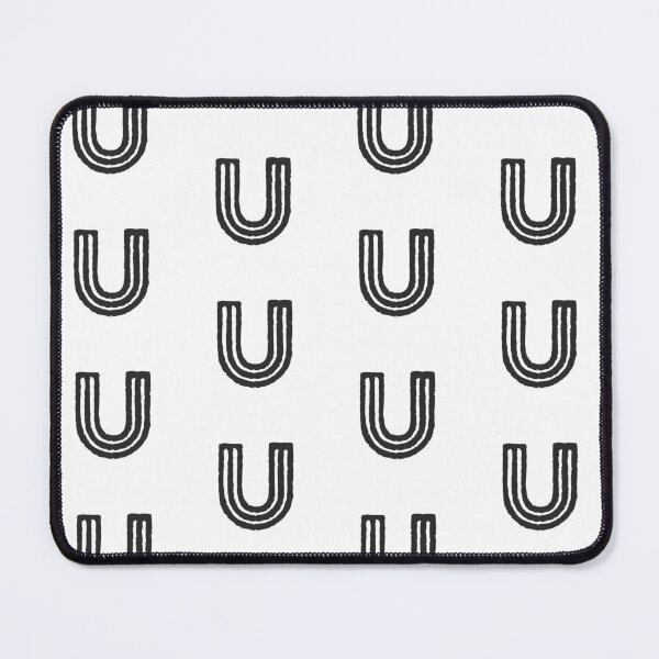 Item preview, Maze Triple-Line Letter U in Matte-Black designed and sold by uncoXab.