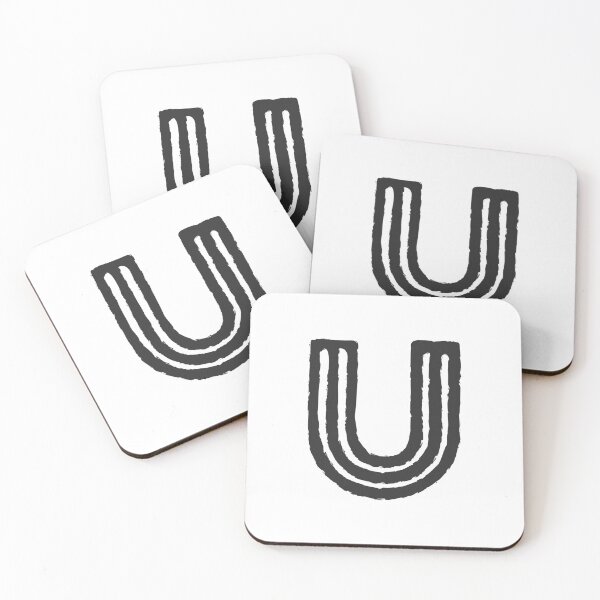 Item preview, Maze Triple-Line Letter U in Matte-Black designed and sold by uncoXab.