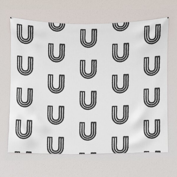 Item preview, Maze Triple-Line Letter U in Matte-Black designed and sold by uncoXab.