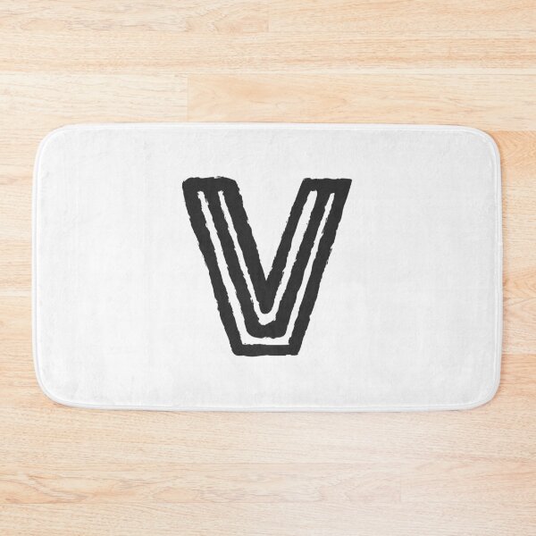 Item preview, Maze Triple-Line Letter V in Matte-Black designed and sold by uncoXab.