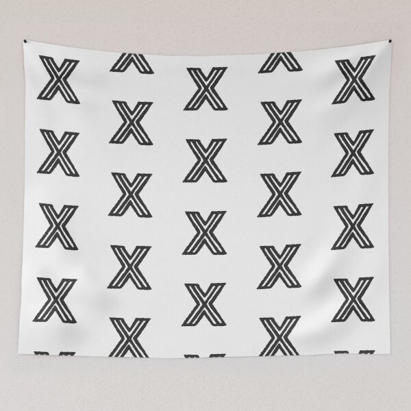 Item preview, Maze Triple-Line Letter X in Matte-Black designed and sold by uncoXab.