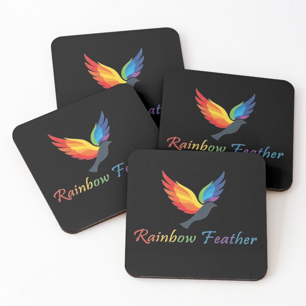 Item preview, Bird with Rainbow Wings Logo. ​"Rainbow Feather" Branding. designed and sold by ZyVoAli.