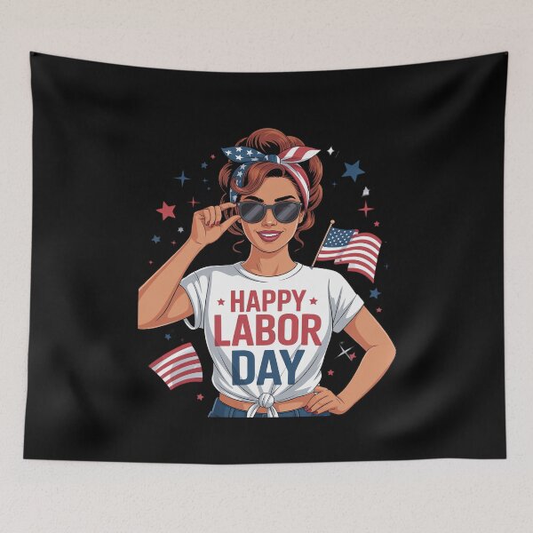 Item preview, Happy Labor Day For Women Labor Day Messy Bun USA Flag12  designed and sold by MathisBellanger.