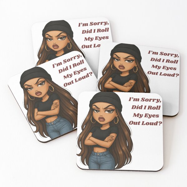 Item preview, Sassy Eye Roll Bratz Style Girl Quote – Funny Mood PNG designed and sold by KimmiesColors.