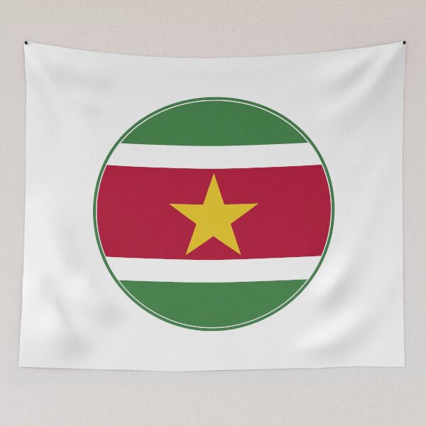 Item preview, Suriname Flag Round Design designed and sold by NTGUILTY.