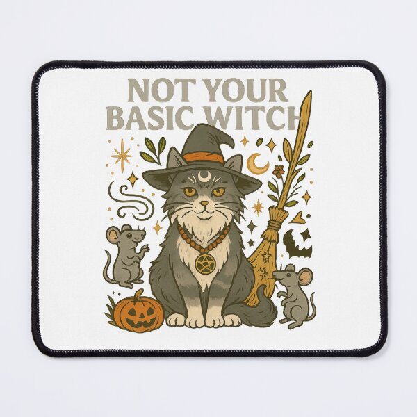 Item preview, Vintage Witch Cat – Not Your Basic Witch Graphic designed and sold by ZenCatZone.