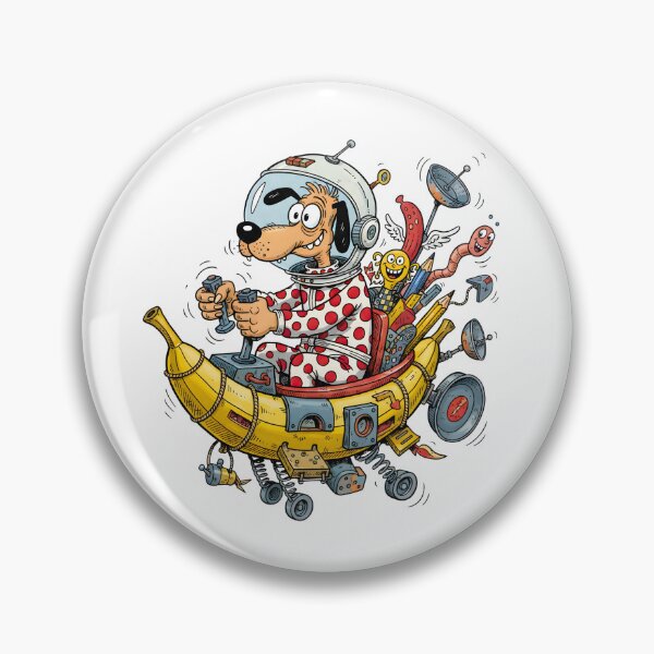 Item preview, A CARTOON ABOUT A MAD DOG ON A SPACE BANANA designed and sold by infinitearte.