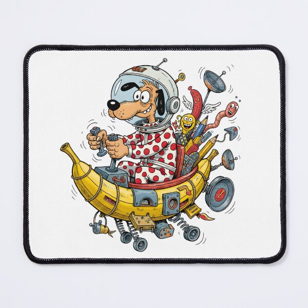 Item preview, A CARTOON ABOUT A MAD DOG ON A SPACE BANANA designed and sold by infinitearte.
