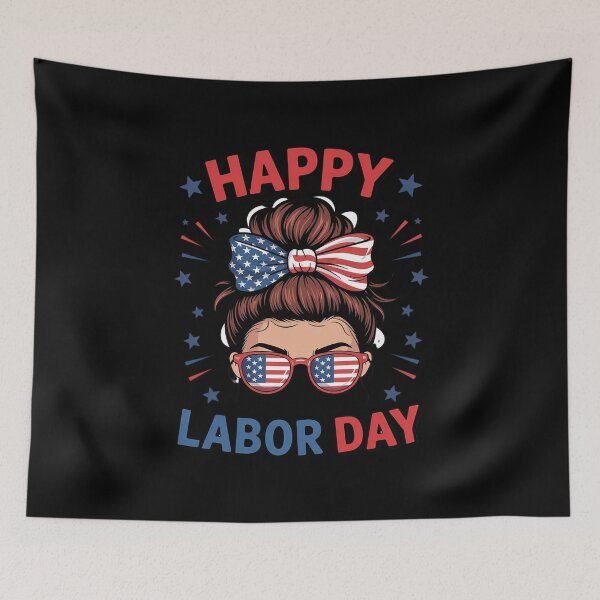 Item preview, Happy Labor Day For Women Labor Day Messy Bun USA Flag16  designed and sold by MathisBellanger.