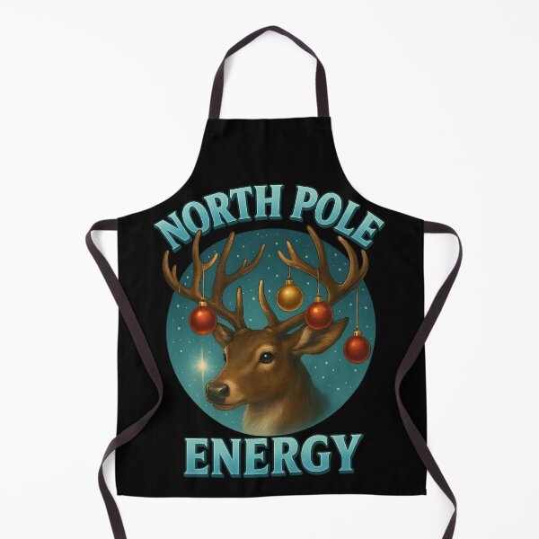 Aperçu de l'œuvre North Pole Energy – Motif de Noël rétro avec des rennes créée et vendue par ArcadiaSilence.