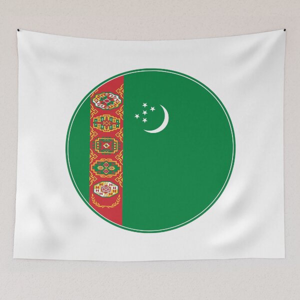 Item preview, Turkmenistan Flag Round Design designed and sold by NTGUILTY.