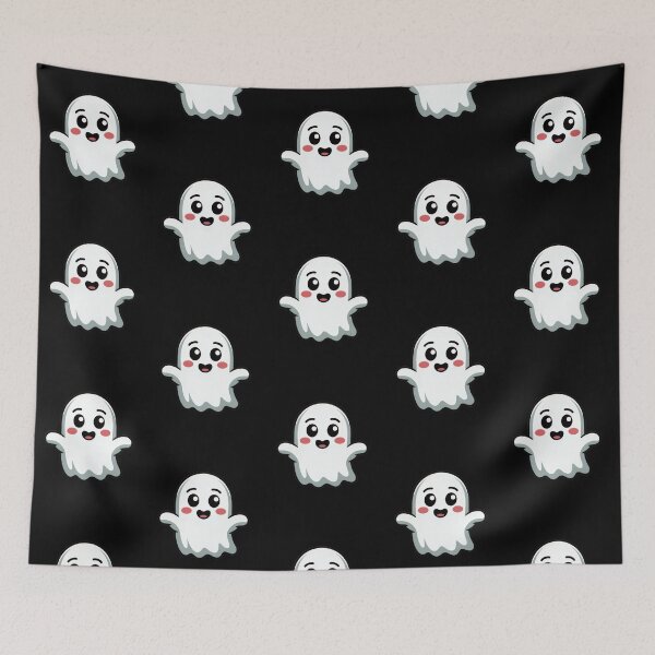 Item preview, Cute Kawaii Ghost: Adorable Happy Halloween Character designed and sold by RudArtAI.