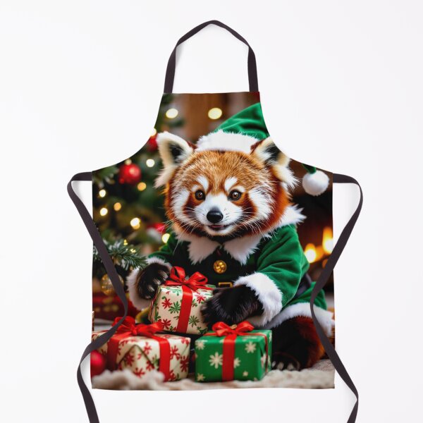 Item preview, red panda christmas elf colorful presents design designed and sold by SmashingDeals.