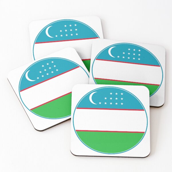 Item preview, Uzbekistan Flag Round Design designed and sold by NTGUILTY.