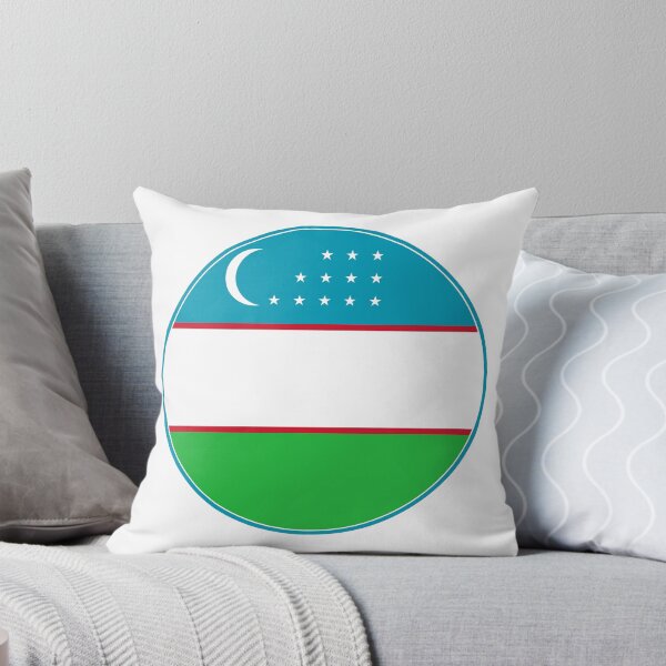 Item preview, Uzbekistan Flag Round Design designed and sold by NTGUILTY.