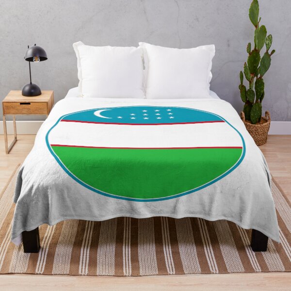 Item preview, Uzbekistan Flag Round Design designed and sold by NTGUILTY.
