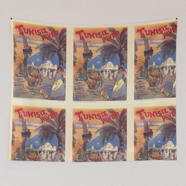 Item preview, Vintage Tunisia Travel Poster | Art Nouveau Winter Destination | Mediterranean Exoticism | Early 20th Century Tourism Art designed and sold by artofuniverse.