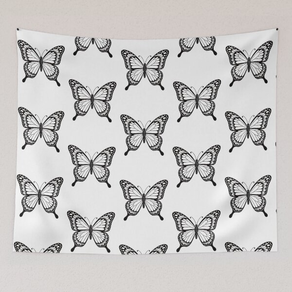 Item preview, Elegant Butterfly Linework: Black and White Stained Glass Illustration designed and sold by RudArtAI.