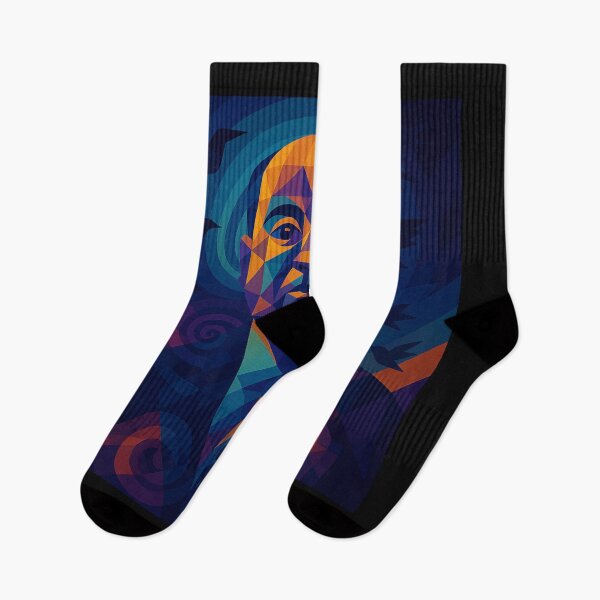 Item preview, The Geometry of Suspense | Unique Owlic Colorful Cubist Abstract Geometric Alfred Hitchcock Fan Art Art Design | Fantastic Hyonotic Portrait for Film and Mystery Decor Lovers designed and sold by Owlic.artwear.
