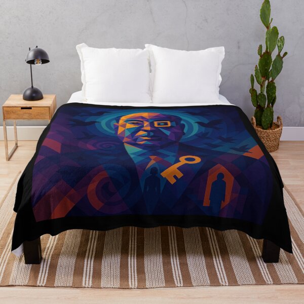 Item preview, The Geometry of Suspense | Unique Owlic Colorful Cubist Abstract Geometric Alfred Hitchcock Fan Art Art Design | Fantastic Hyonotic Portrait for Film and Mystery Decor Lovers designed and sold by Owlic.artwear.