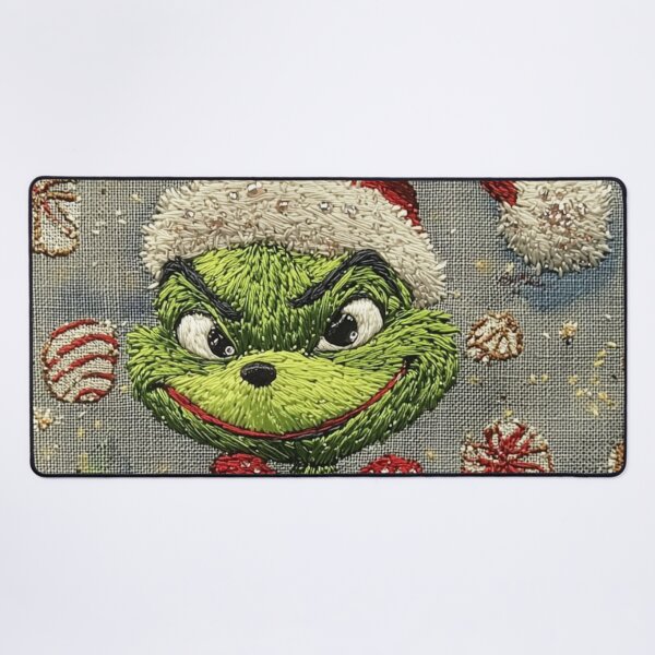 Item preview, Festive Grinch-Inspired Embroidery- Cross Stitch Christmas Art designed and sold by MiraLumeStudio.