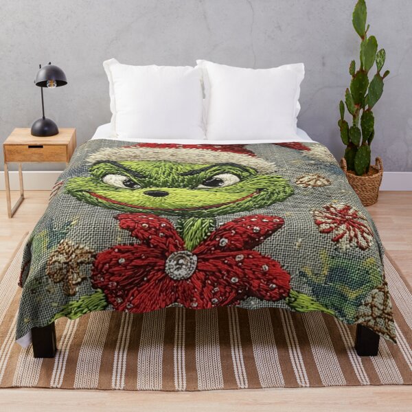Item preview, Festive Grinch-Inspired Embroidery- Cross Stitch Christmas Art designed and sold by MiraLumeStudio.