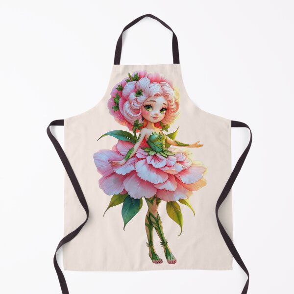 Item preview,  Cute Peony Flower Girl - Fairy-tale fantasy character Whimsical childlike illustration designed and sold by RSDigitalPrintDesign.