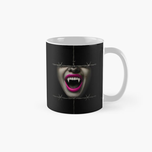 Item preview, Vampire Glam – Gothic Fang Art with Hot Pink Lips designed and sold by WickedPrettyco.