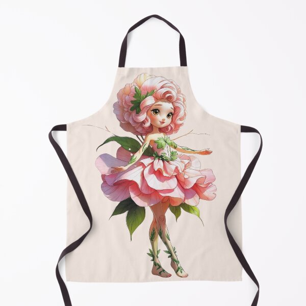 Item preview, Cute Peony Flower Girl - Fairy-tale fantasy character Whimsical childlike illustration designed and sold by RSDigitalPrintDesign.