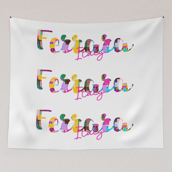 Item preview, Ferrara, Italy, Vibrant Abstract City Typography Art designed and sold by Wanderful-roads.