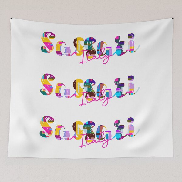 Item preview, Sassari, Italy, Vibrant Abstract City Typography Art designed and sold by Wanderful-roads.