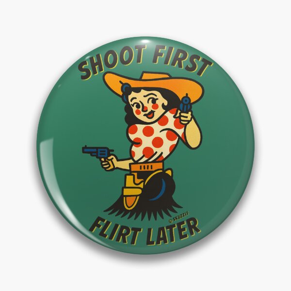 Item preview, Quick Draw Flirt Later Sticker Retro Cowgirl  designed and sold by Skuzzle.