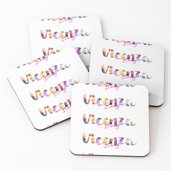 Item preview, Vicenza, Italy, Vibrant Abstract City Typography Art designed and sold by Wanderful-roads.