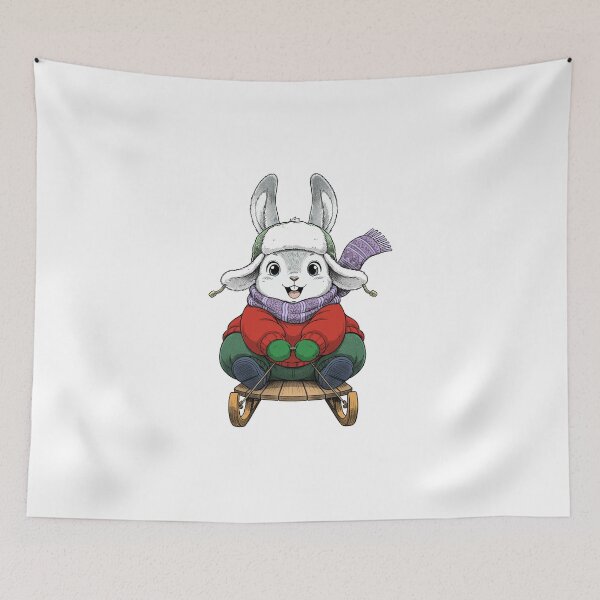 Item preview, Rabbit on a sleigh designed and sold by krabbaraban.