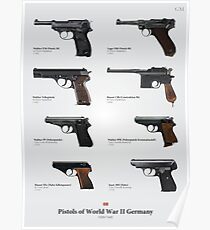 Pistolen des Zweiten Weltkriegs Deutschland Poster